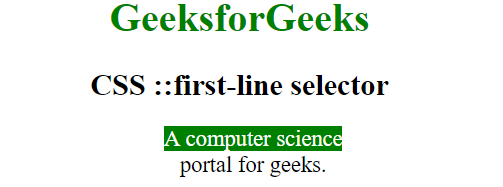 css-first-line-selector